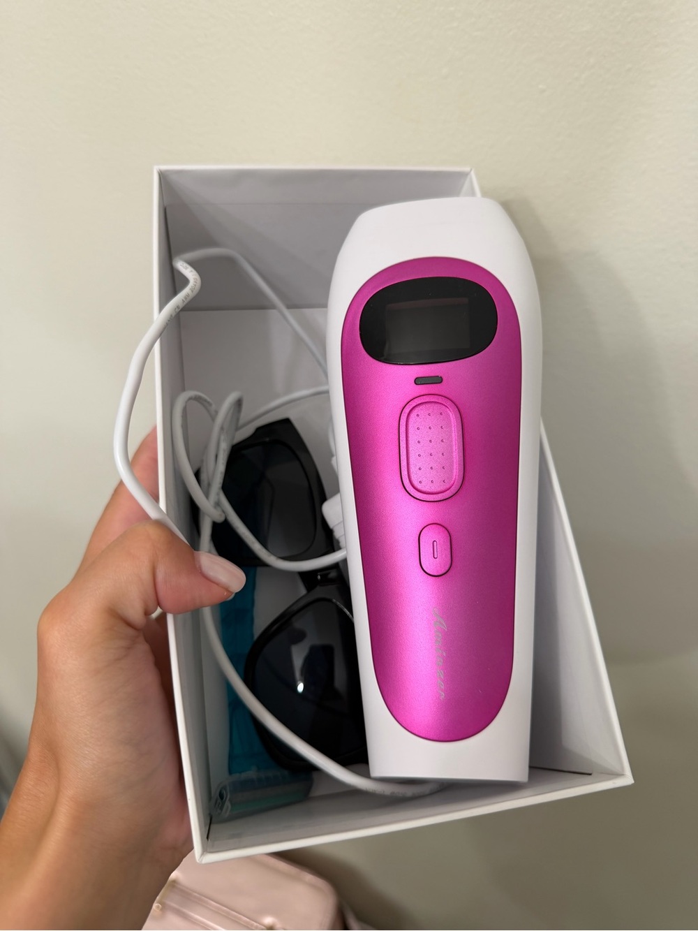 Compact Pink Home IPL Hair Removal Device